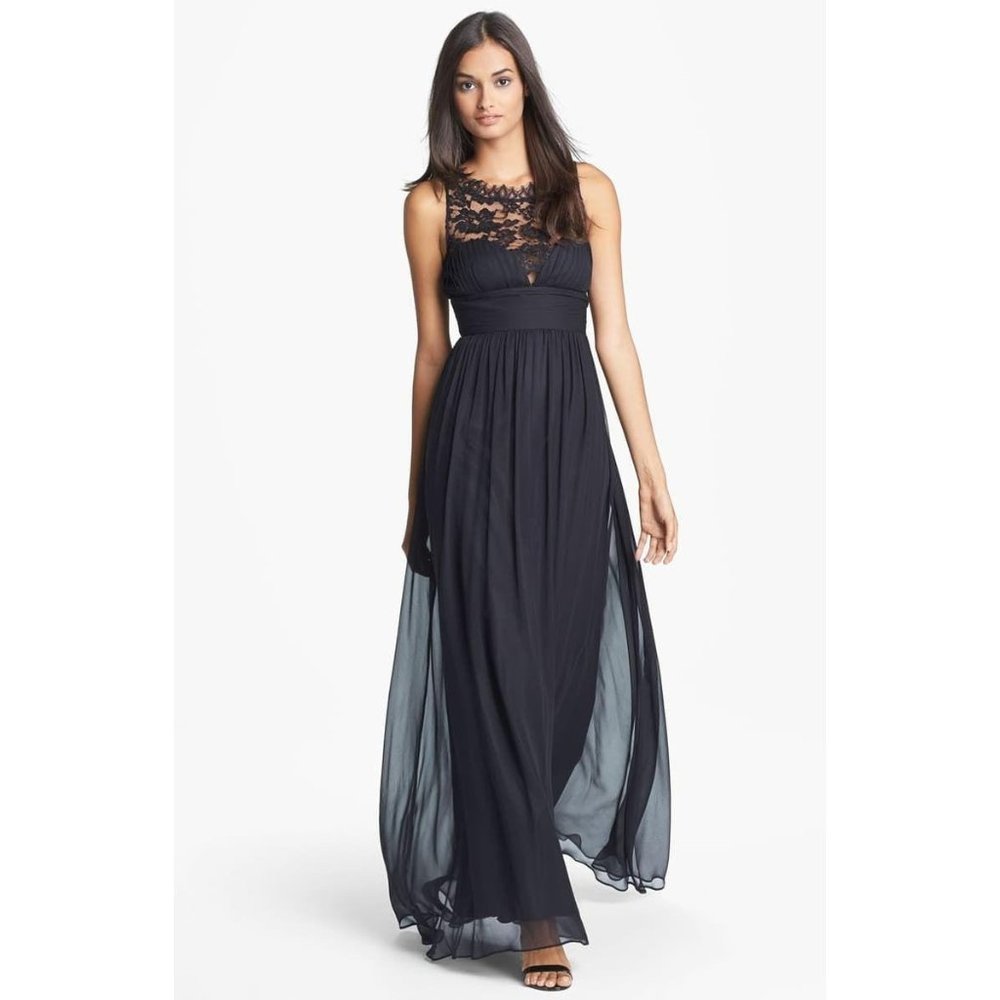 Aidan Mattox Embellished Lace & Silk Chiffon Gown